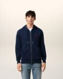 Hoodie Bleu Marine Zippé Ami de Coeur En Coton