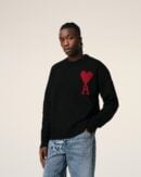 Pull Noir Ami de Coeur En Laine