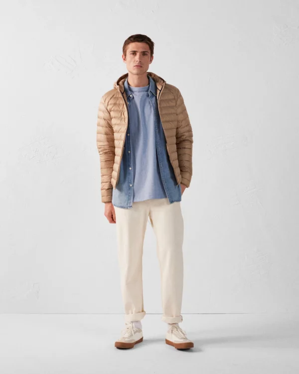 Doudoune légère à capuche Beige Nico – Image 2