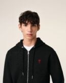 Hoodie Noir Zippé Ami de Coeur En Coton
