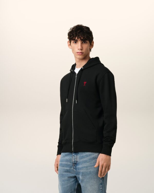 Hoodie Noir Zippé Ami de Coeur En Coton – Image 5