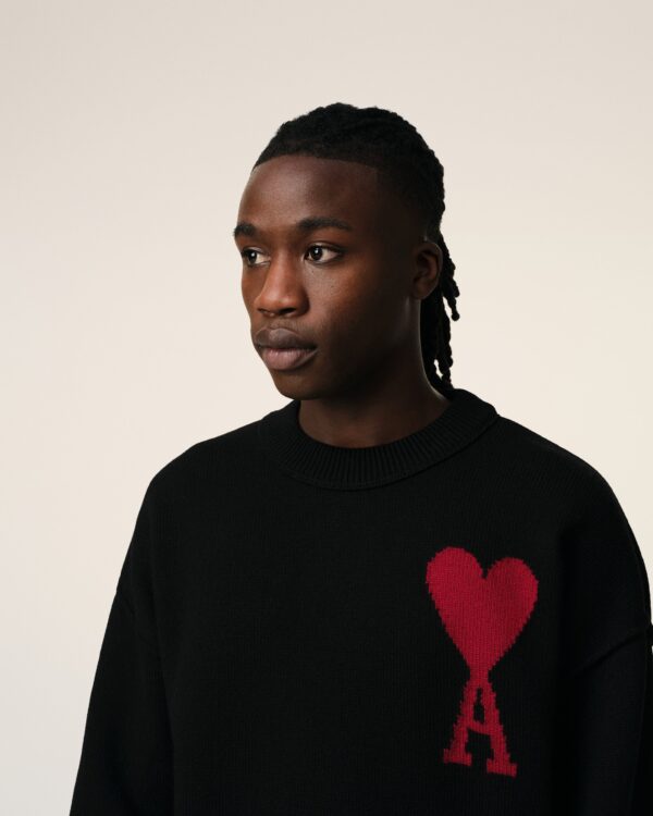 Pull Noir Ami de Coeur En Laine – Image 6