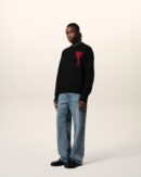 Pull Noir Ami de Coeur En Laine