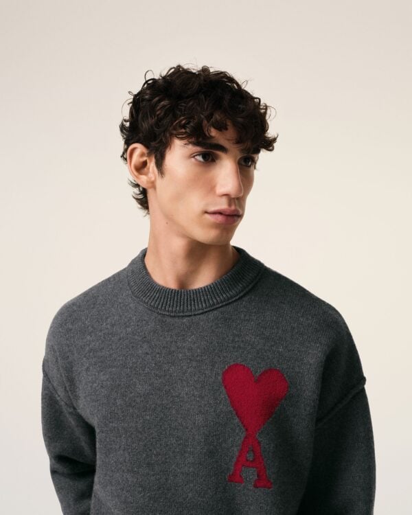 Pull Gris Ami de Coeur En Laine – Image 4