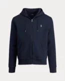 Sweat à capuche en maille double - Marine Aviateur