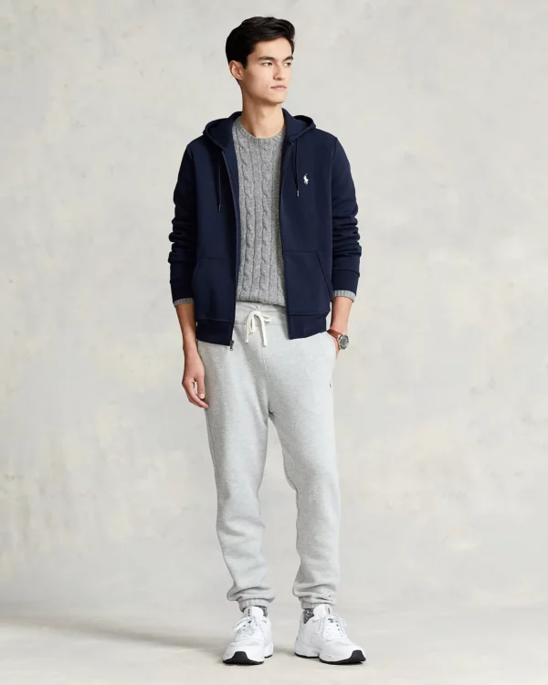 Sweat à capuche en maille double - Marine Aviateur – Image 3