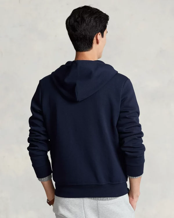 Sweat à capuche en maille double - Marine Aviateur – Image 4