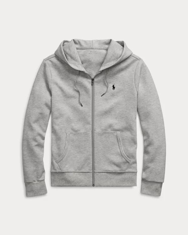 Sweat à capuche en maille double - Chiné sport clair