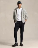Sweat à capuche en maille double - Chiné sport clair