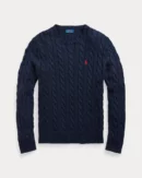 Pull en coton torsadé  - Marine chasseur