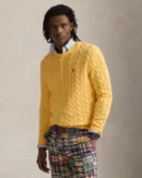 Pull en coton torsadé - Jaune d'automne