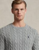 Pull en coton torsadé - Gris faon chiné