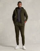 Sweat à capuche en maille double - Olive Compagnie