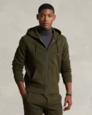 Sweat à capuche en maille double - Olive Compagnie