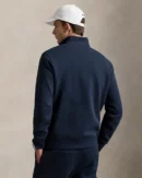 Pull quart de zip en maille double - Marine Aviateur