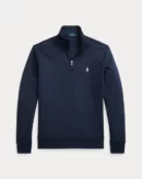 Pull quart de zip en maille double - Marine Aviateur