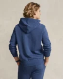 Sweat à capuche en maille double - Bleu Derby Chiné