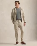 Pantalon de jogging jersey double - Beige toscan chiné