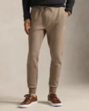 Pantalon de jogging jersey double - Brun chiné