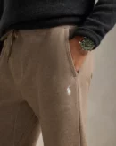 Pantalon de jogging jersey double - Brun chiné
