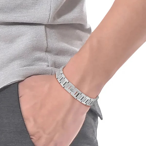 Bracelet Metropole "L" en Acier - 2040117 Longueur ajustable de 13 cm à 19 cm Gris – Image 2