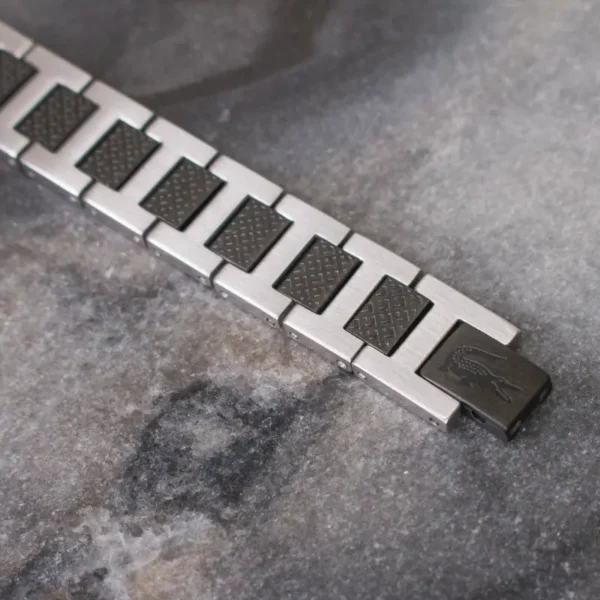 Bracelet Metropole "L" en Acier Noir & Gris - 2040418, Longueur ajustable de 13 cm à 19 cm Noir & gris – Image 4