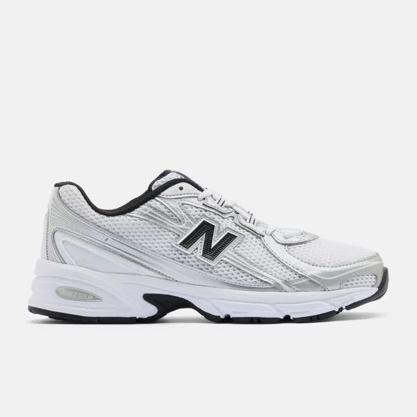740 chaussures Blanc avec Argent Métallisé et Noir – Image 2
