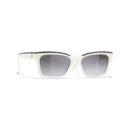 Channel Square Sunglasses - Noir et blanc. Verres : gris, dégradé